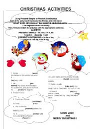English Worksheet: Activities with Santa PART 2