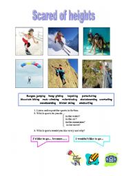 English worksheet: Adventure sports