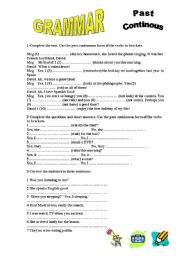 English worksheet: Past Continous