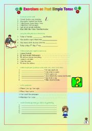 English Worksheet: Exercises on Past Simple Tense