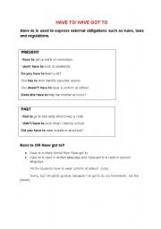 English worksheet: Have to