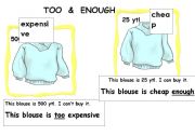 English worksheet: too and enough