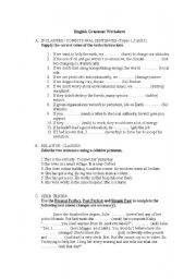 English Worksheet: English Grammar Worksheet