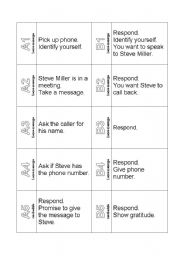 English Worksheet: The Ultimate Telephoning Challenge - Cards - Phone Calls (Leave Message) Business English Role Play Cards