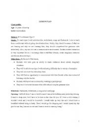 English worksheet: sample lesson plan type 2 conditional