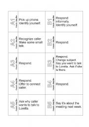 English Worksheet: The Ultimate Telephoning Challenge - Cards - Phone Calls (Busy Line) Business English Role Play Cards