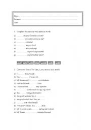 English worksheet: elementary_test
