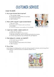 English Worksheet: Customer Service Quiz