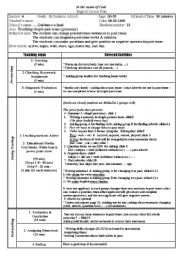 English Worksheet: lesson plan