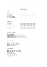English Worksheet: Grettings