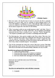 English worksheet: celebration 