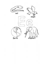 English worksheet: Ee letter