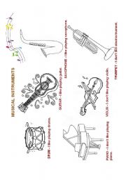 English Worksheet: instruments