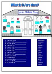 English Worksheet: Clothes Shop Page