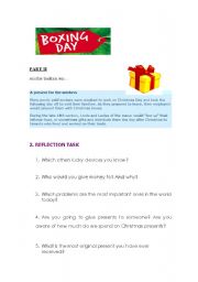 English Worksheet: boxing day part II