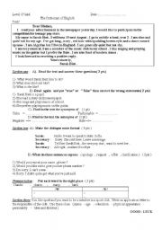 English Worksheet: test