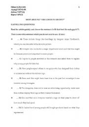 English Worksheet: shopping