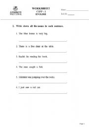 English Worksheet: nouns