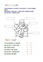 English Worksheet: SNOWMAN