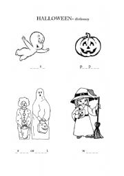 English Worksheet: HALLOWEEN dictionary