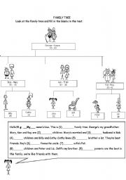 English Worksheet: family tree