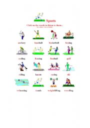 English Worksheet: sports spelling