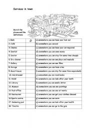 English Worksheet: PET: Services in Town