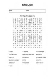 English worksheet: word puzzle nuts and bolts