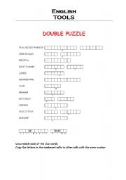 English Worksheet: TOOLS Double Puzzle