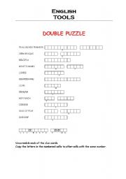 English worksheet: TOOLS Double Puzzle