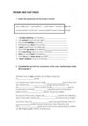English worksheet: Present and past tenses 