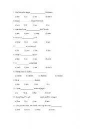 English worksheet: Multiple choice - to be