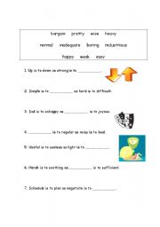 English Worksheet: Synonyms and Antonyms