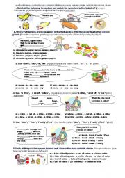 English Worksheet: An exam for 6th grade(part one)