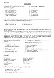 English Worksheet: activities for elementary students