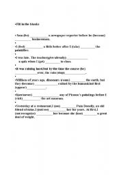 English worksheet: the past perfect worksheet