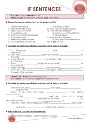 English Worksheet: IF sentences: EXERCISES