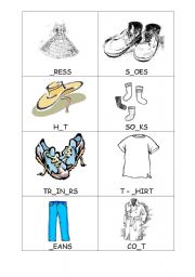 English worksheet: Clothes - spelling practice