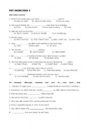 English Worksheet: PET EXERCISES 4