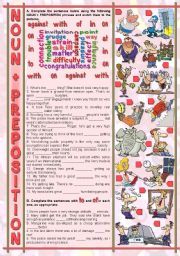 English Worksheet: NOUN + PREPOSITION