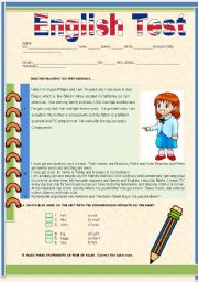 English Worksheet: Test about Susan -Introduction
