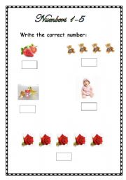 English worksheet: numbers 1-5