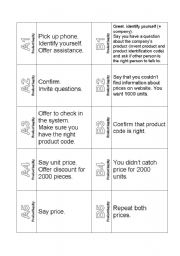 English Worksheet: The Ultimate Telephoning Challenge - Cards - Phone Calls (Product Inquiry) Business English Role Play Cards