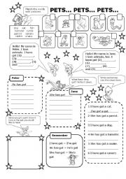 English Worksheet: PETS (have/has got)