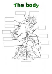 English Worksheet: Complete with the parts of the body