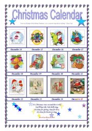 English Worksheet: Xmas Calendar