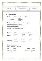 English worksheet: mid term test 