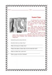 English Worksheet: Santa Claus