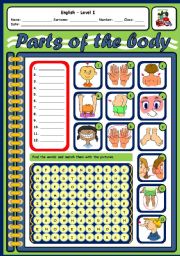 English Worksheet: PARTS OF THE BODY