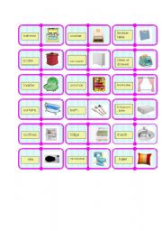 English Worksheet: furniture domino 1/2